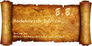 Bedekovich Bács névjegykártya